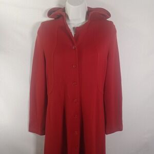 Joshua Tree  Vintage Hooded Maxi Button Front Sweater Duster Boho Hippie Coat